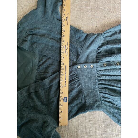 Free People Love Of My Life Midi Beautiful Dress Gray Blue Women’s Cotton S/M - Picture 6 of 11